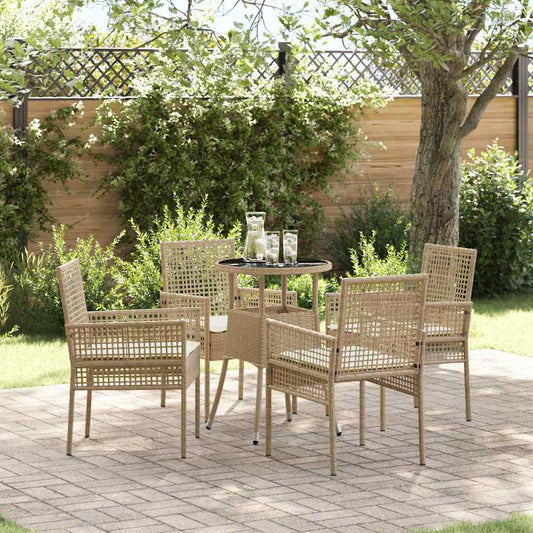 Garten Essgruppe 5 pcs Beige Poly Rattan