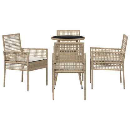 Garten Essgruppe 5 pcs Beige Poly Rattan