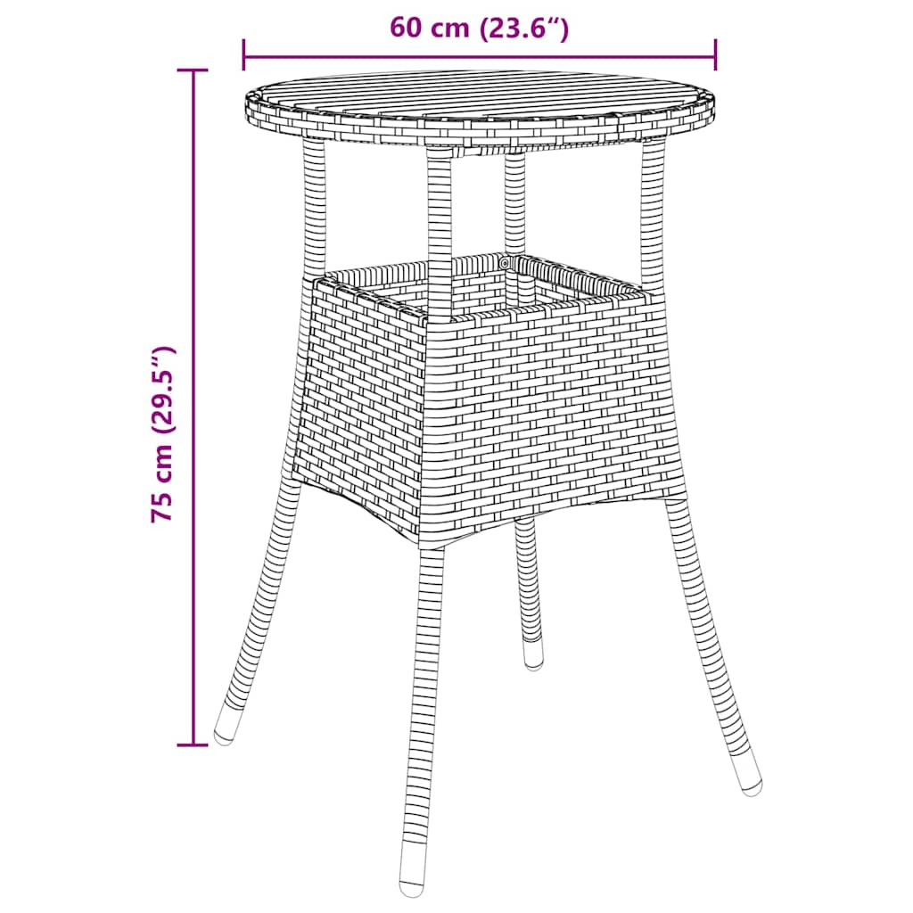 Garten Essgruppe 5 pcs Schwarz Poly Rattan