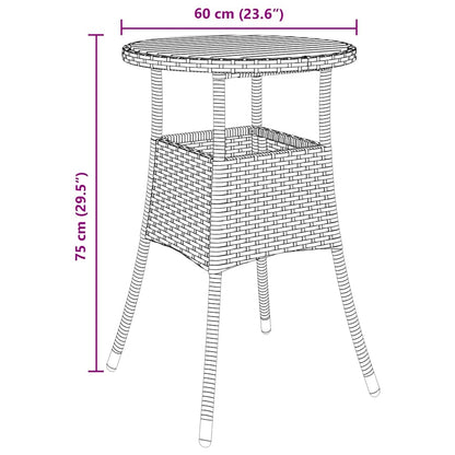 Garten Essgruppe 5 pcs Schwarz Poly Rattan