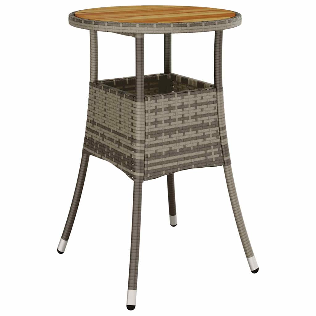 Garten Essgruppe 3 pcs Grau Poly Rattan