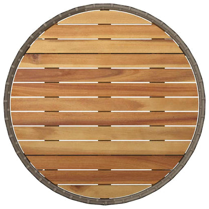 Garten Essgruppe 3 pcs Grau Poly Rattan