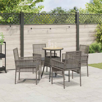 Garten Essgruppe 5 pcs Grau Poly Rattan