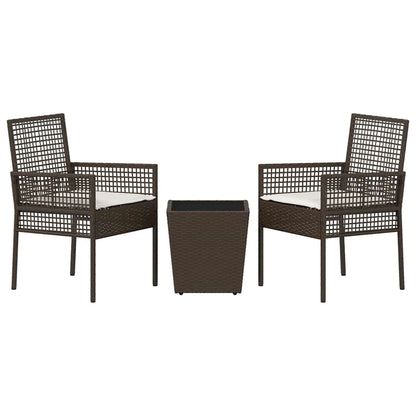 Garten Bistro Set 3 pcs Braun Poly Rattan