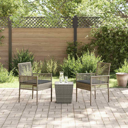 Garten Bistro Set 3 pcs Grau Poly Rattan