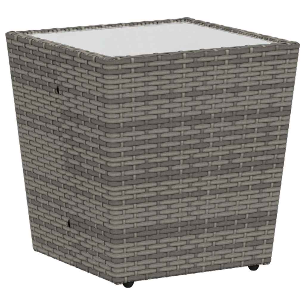 Garten Bistro Set 3 pcs Grau Poly Rattan