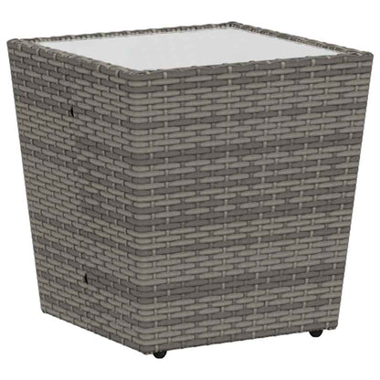 Garten Bistro Set 3 pcs Grau Poly Rattan