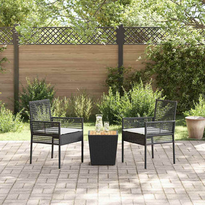 Garten Bistro Set 3 pcs Schwarz Poly Rattan