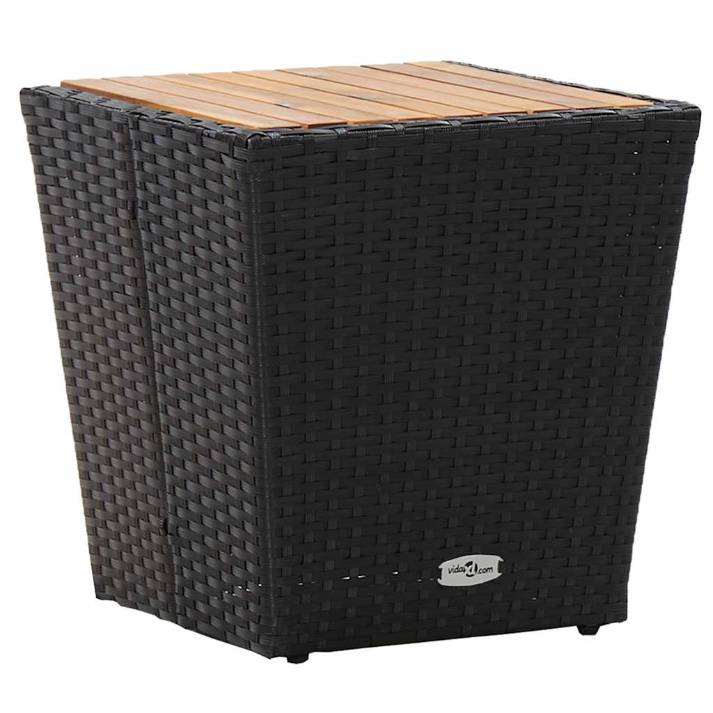 Garten Bistro Set 3 pcs Schwarz Poly Rattan
