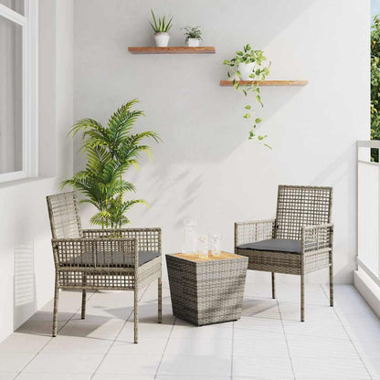 Garten Bistro Set 3 pcs Grau Poly Rattan