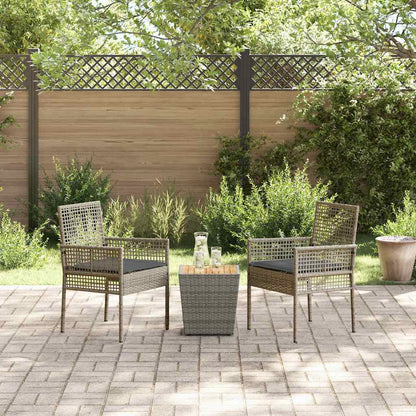 Garten Bistro Set 3 pcs Grau Poly Rattan