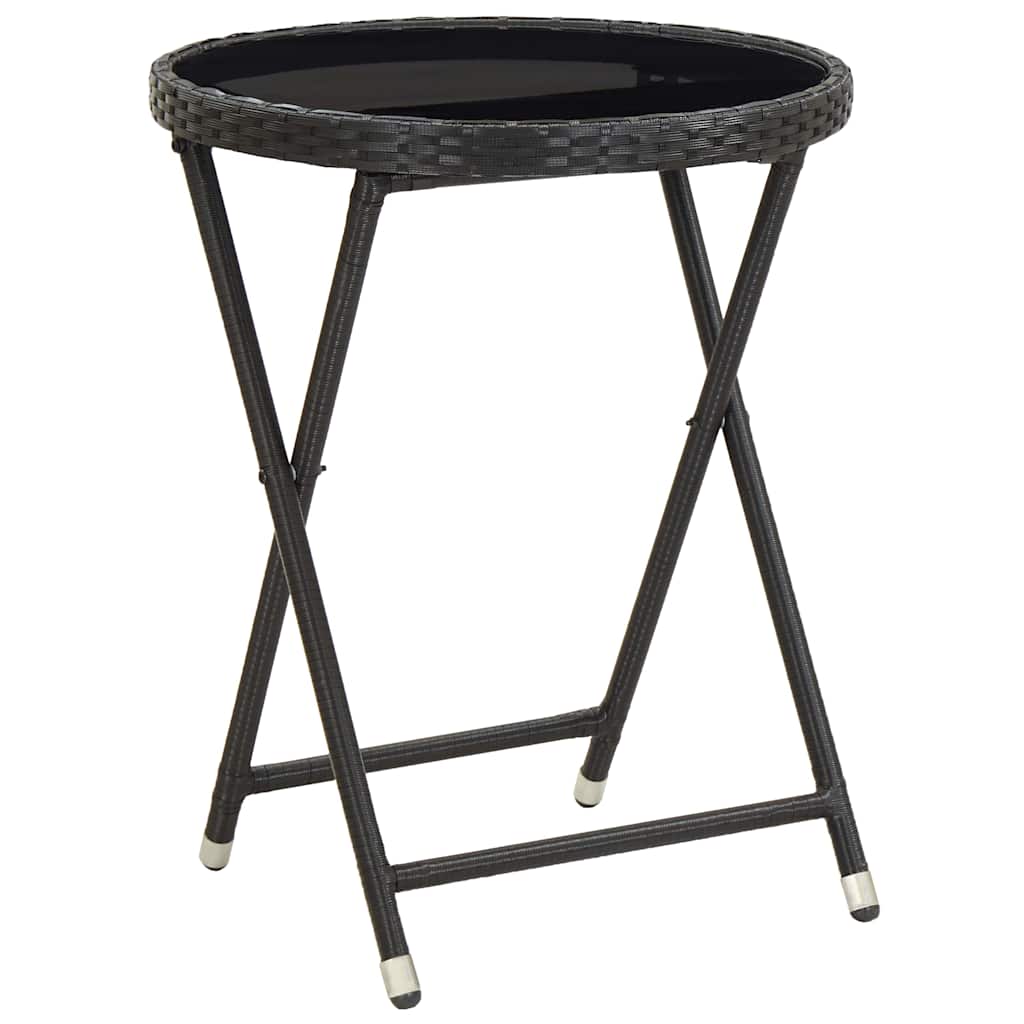 Garten Bistro Set 3 pcs Schwarz Poly Rattan