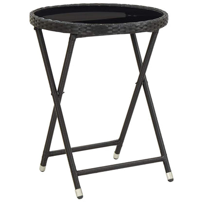 Garten Bistro Set 3 pcs Schwarz Poly Rattan