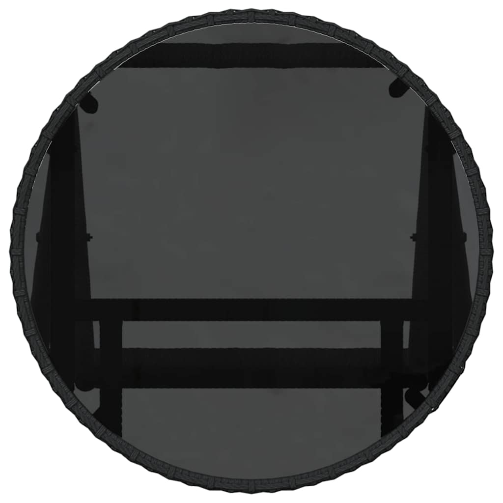 Garten Bistro Set 3 pcs Schwarz Poly Rattan