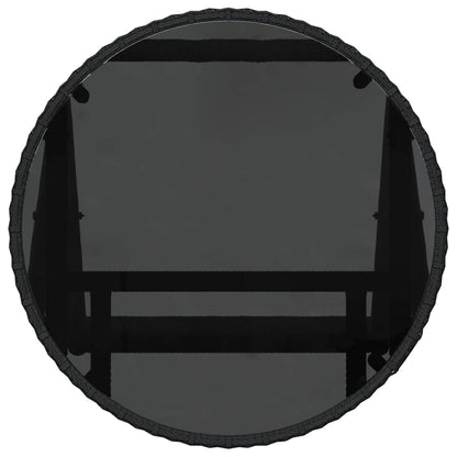 Garten Bistro Set 3 pcs Schwarz Poly Rattan