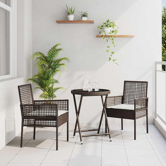 Garten Bistro Set 3 pcs Braun Poly Rattan