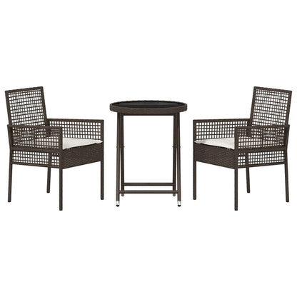 Garten Bistro Set 3 pcs Braun Poly Rattan