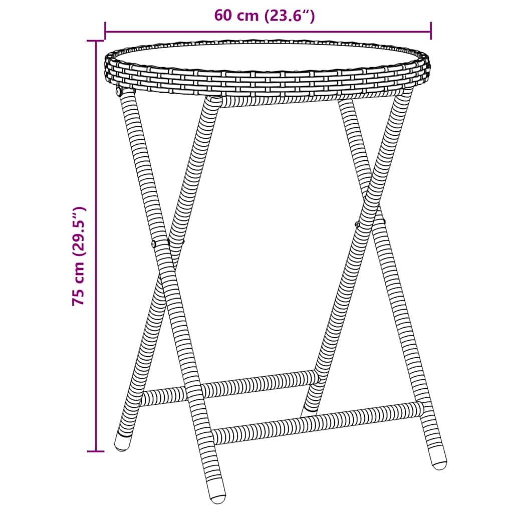 Garten Bistro Set 3 pcs Braun Poly Rattan