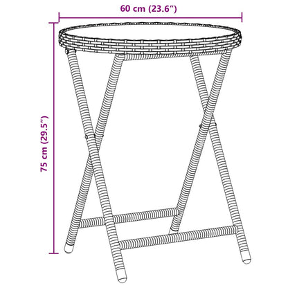 Garten Bistro Set 3 pcs Braun Poly Rattan