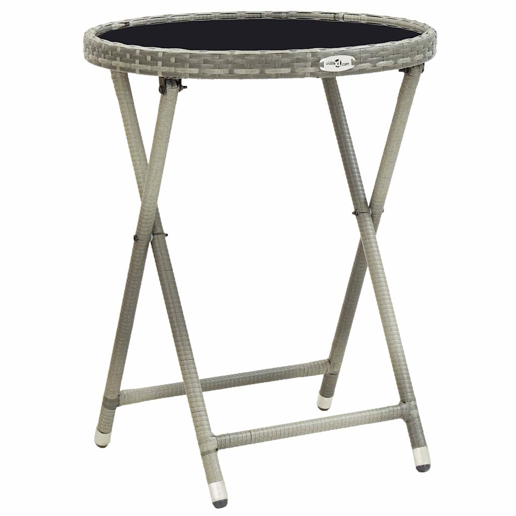 Garten Bistro Set 3 pcs Grau Poly Rattan