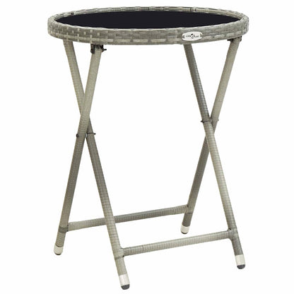 Garten Bistro Set 3 pcs Grau Poly Rattan