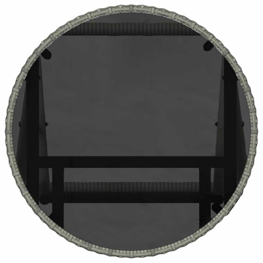 Garten Bistro Set 3 pcs Grau Poly Rattan