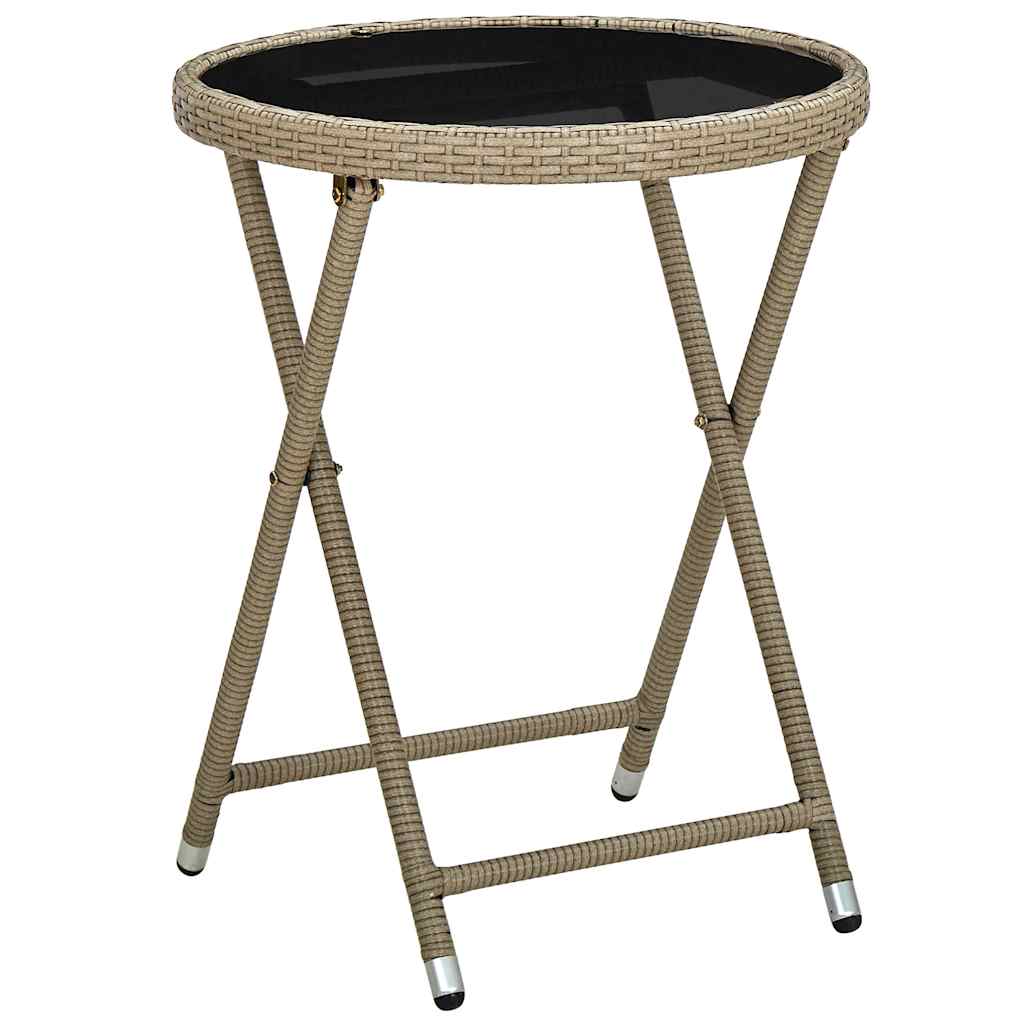 Garten Bistro Set 3 pcs Beige Poly Rattan