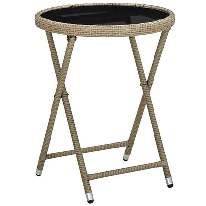 Garten Bistro Set 3 pcs Beige Poly Rattan