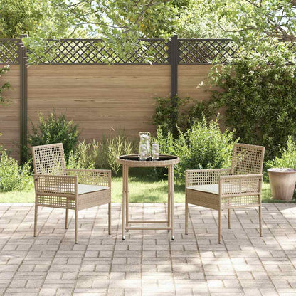 Garten Bistro Set 3 pcs Beige Poly Rattan