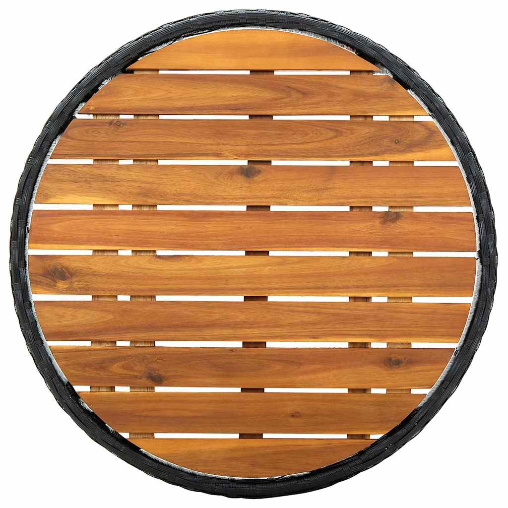 Garten Bistro Set 3 pcs Schwarz Poly Rattan