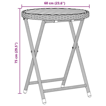 Garten Bistro Set 3 pcs Grau Poly Rattan