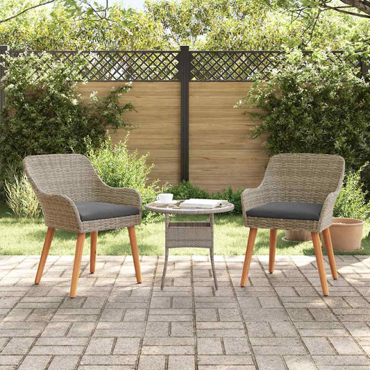 Gartenstuhl 2 pcs Schwarz 55 x 62,5 x 82 cm Poly-Rattan