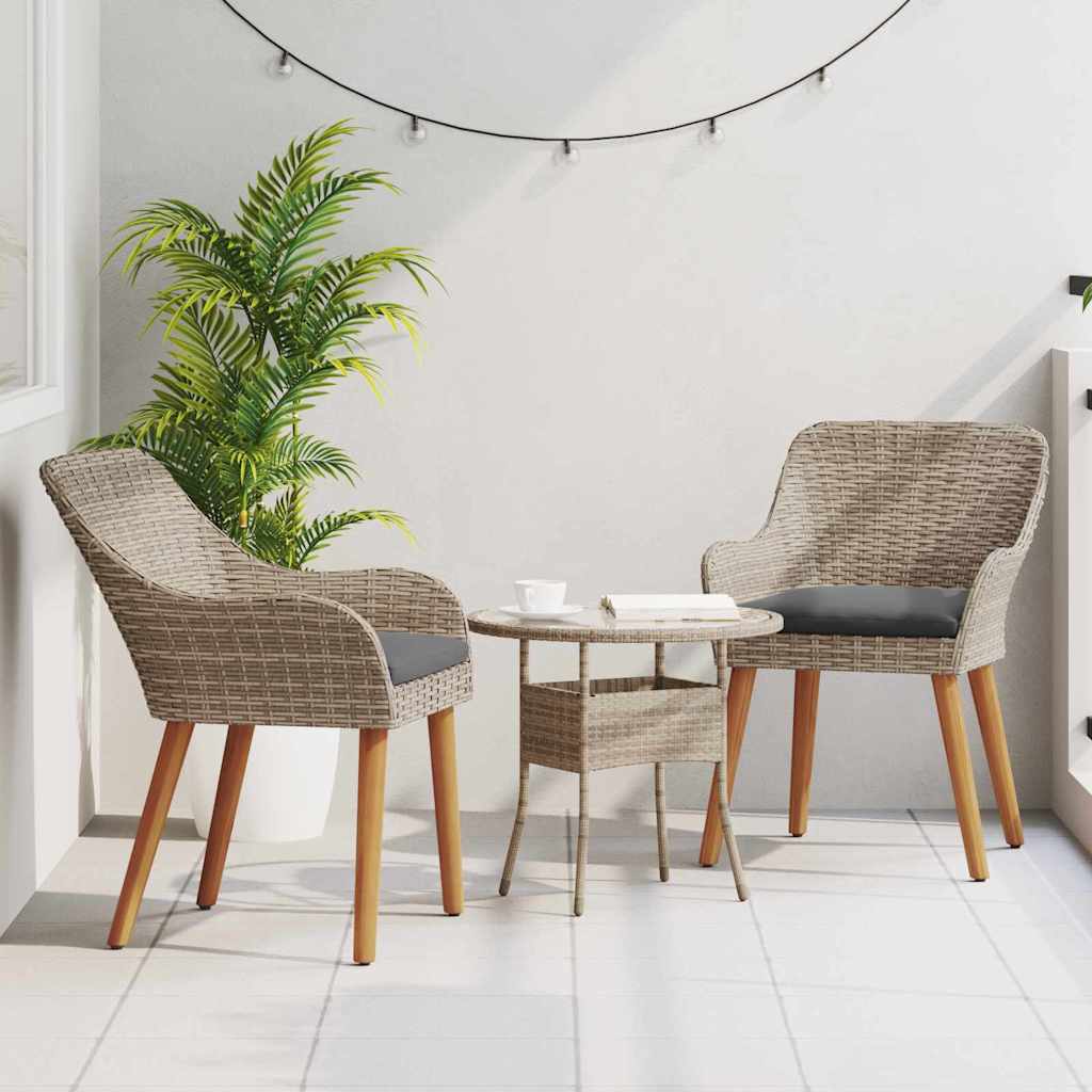 Gartenstuhl 2 pcs Schwarz 55 x 62,5 x 82 cm Poly-Rattan