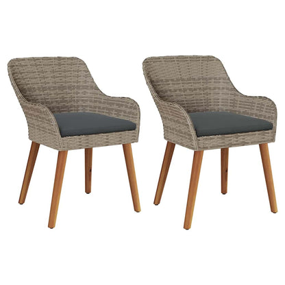 Gartenstuhl 2 pcs Schwarz 55 x 62,5 x 82 cm Poly-Rattan
