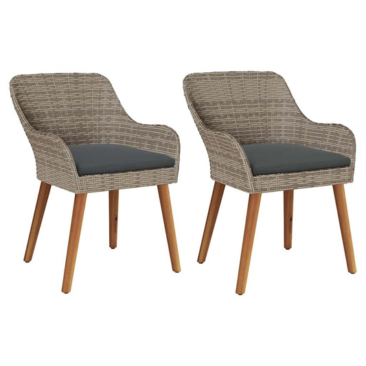 Gartenstuhl 2 pcs Schwarz 55 x 62,5 x 82 cm Poly-Rattan