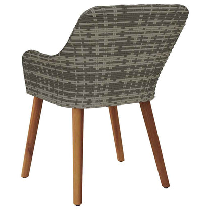 Gartenstuhl mit Kissen 2 pcs Grau 55 x 62,5 x 82 cm Poly-Rattan