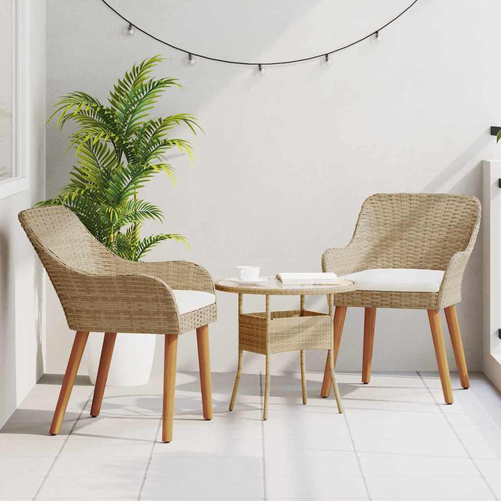 Gartenstuhl 2 pcs Beige 55 x 62,5 x 82 cm Poly-Rattan