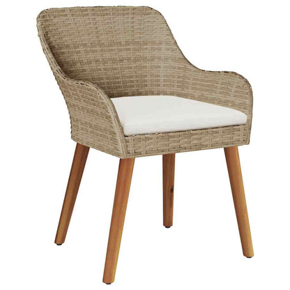Gartenstuhl 2 pcs Beige 55 x 62,5 x 82 cm Poly-Rattan