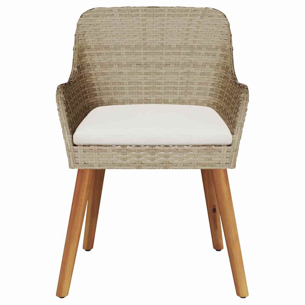 Gartenstuhl 2 pcs Beige 55 x 62,5 x 82 cm Poly-Rattan