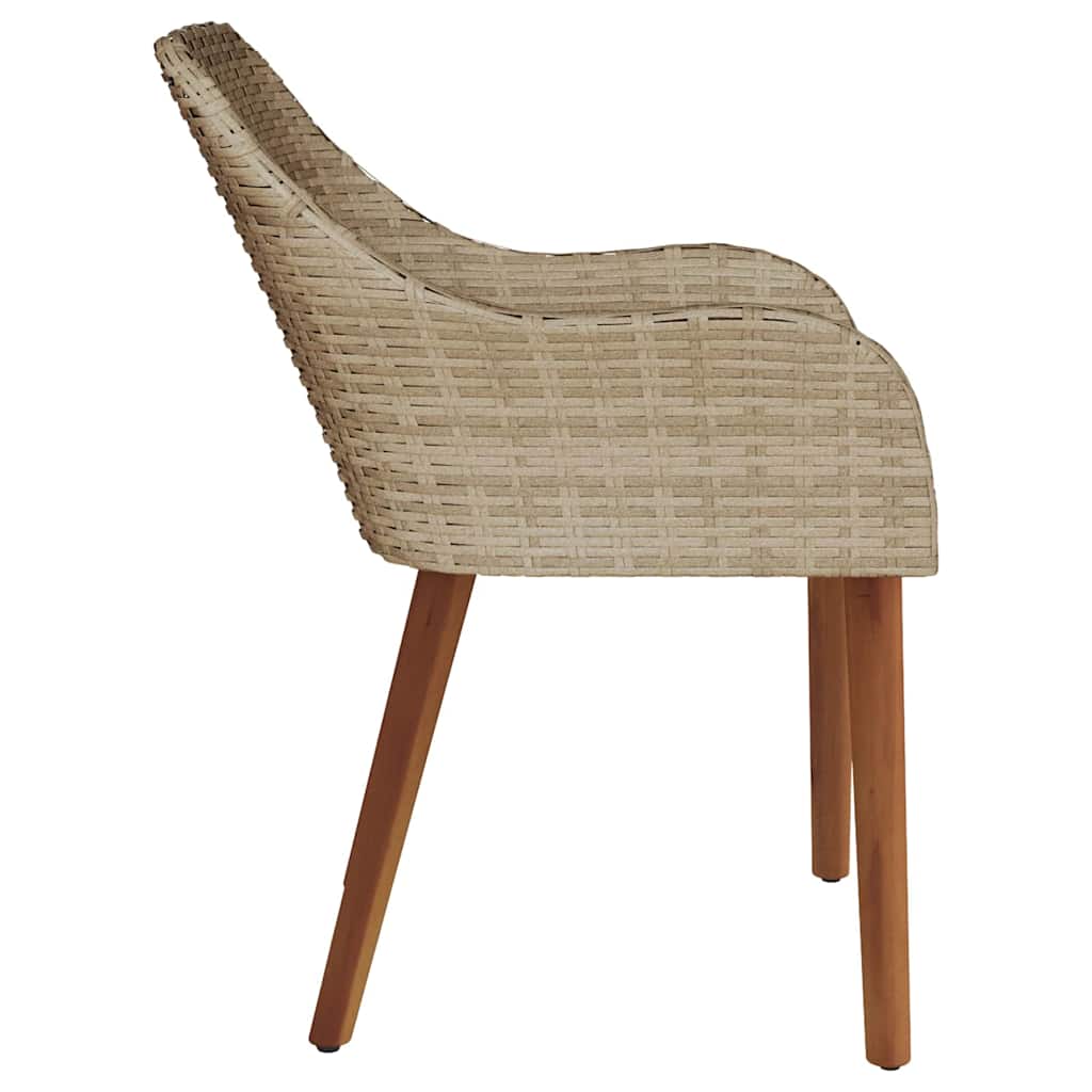 Gartenstuhl 2 pcs Beige 55 x 62,5 x 82 cm Poly-Rattan