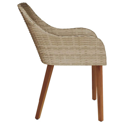 Gartenstuhl 2 pcs Beige 55 x 62,5 x 82 cm Poly-Rattan