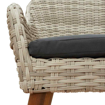 Gartenstuhl 2 pcs Hellgrau 55 x 62,5 x 82 cm Poly-Rattan