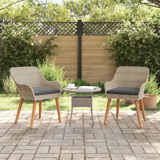 Gartenstuhl 2 pcs Hellgrau 55 x 62,5 x 82 cm Poly-Rattan