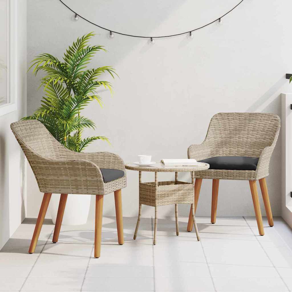 Gartenstuhl 2 pcs Hellgrau 55 x 62,5 x 82 cm Poly-Rattan