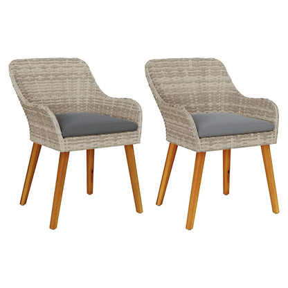 Gartenstuhl 2 pcs Hellgrau 55 x 62,5 x 82 cm Poly-Rattan