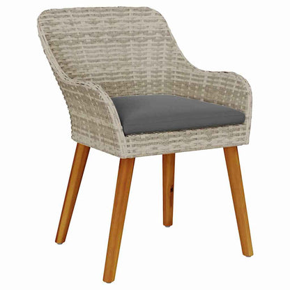 Gartenstuhl 2 pcs Hellgrau 55 x 62,5 x 82 cm Poly-Rattan