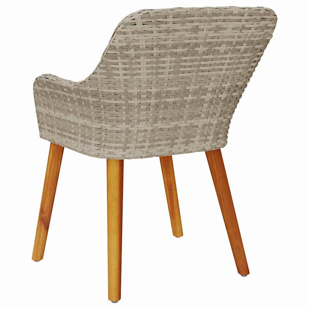 Gartenstuhl 2 pcs Hellgrau 55 x 62,5 x 82 cm Poly-Rattan