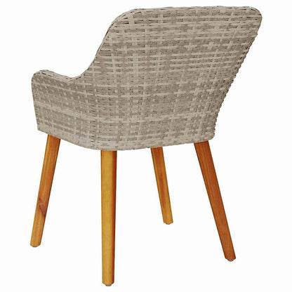 Gartenstuhl 2 pcs Hellgrau 55 x 62,5 x 82 cm Poly-Rattan