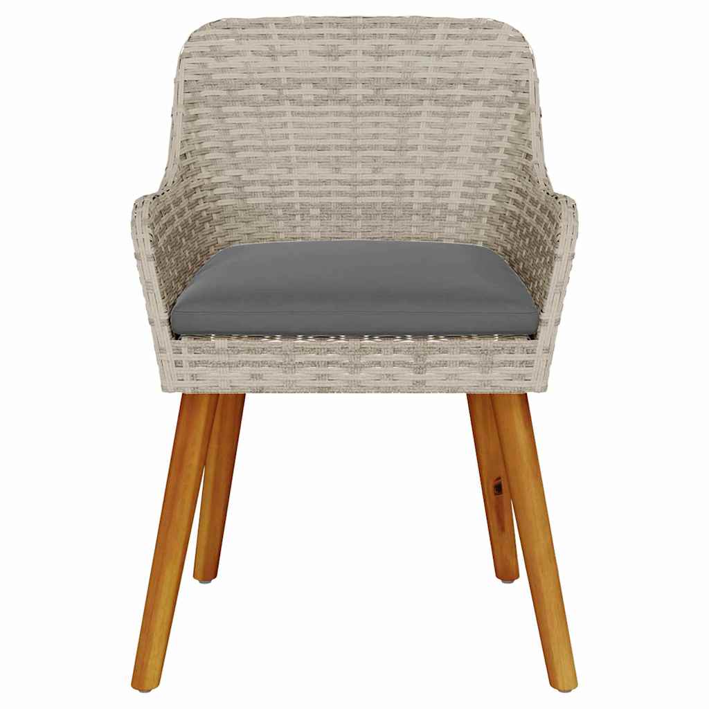 Gartenstuhl 2 pcs Hellgrau 55 x 62,5 x 82 cm Poly-Rattan