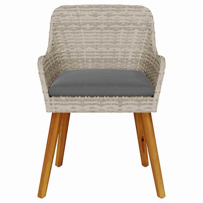 Gartenstuhl 2 pcs Hellgrau 55 x 62,5 x 82 cm Poly-Rattan